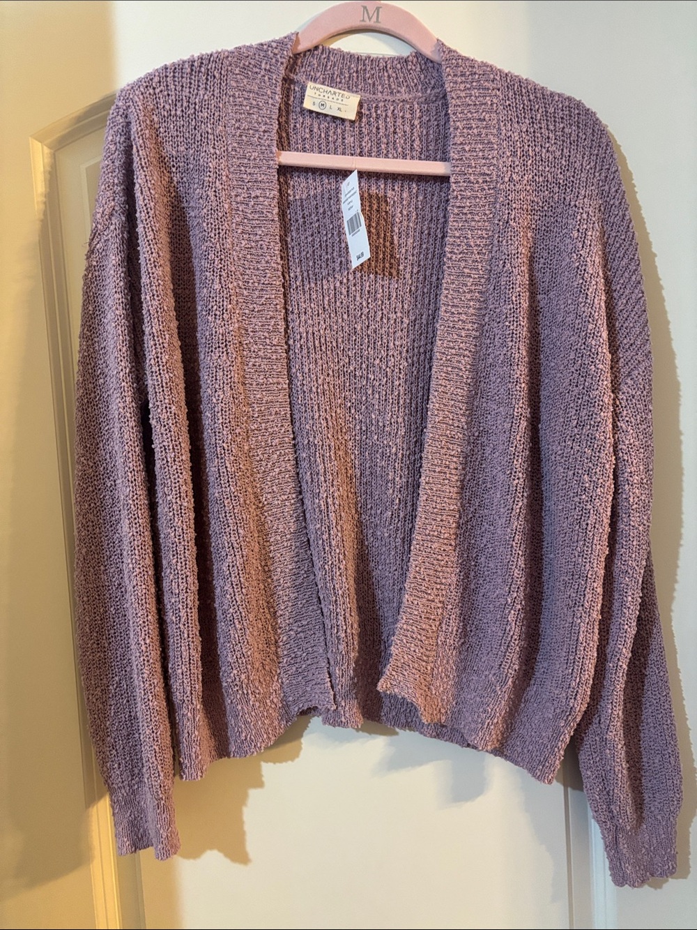 Universal Thread Dusty Lavender Open-Front Plush Knit Cardigan